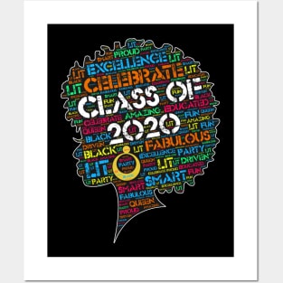 Class of 2020 Words in Afro Posters and Art